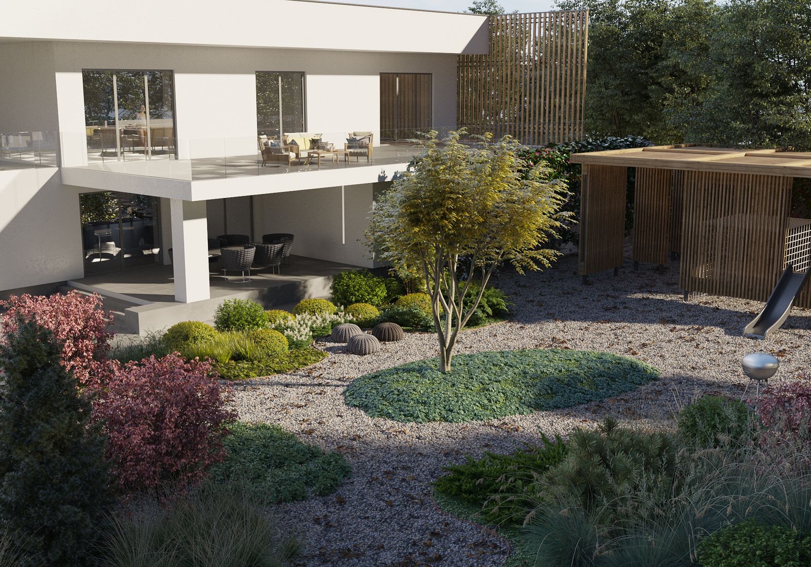 Современный небольшой сад в Воронежской области