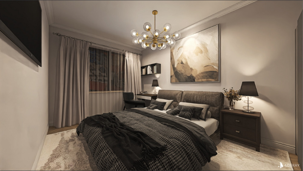 Спальня в современном стиле.