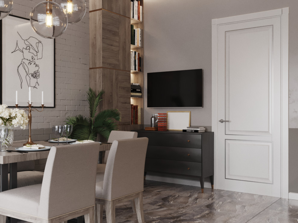 Кухня в современном стиле (15,3 кв.м)