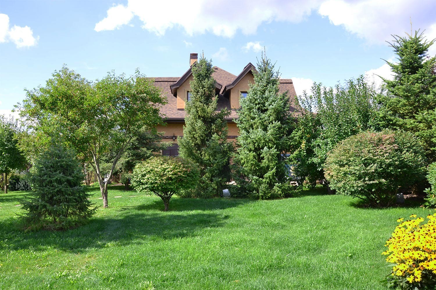 Ландшафтный сад с прудом в КП "Европа"