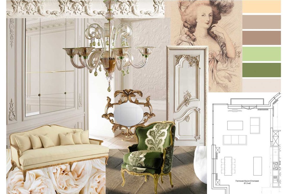 Квартира к классическом стиле нео-барокко