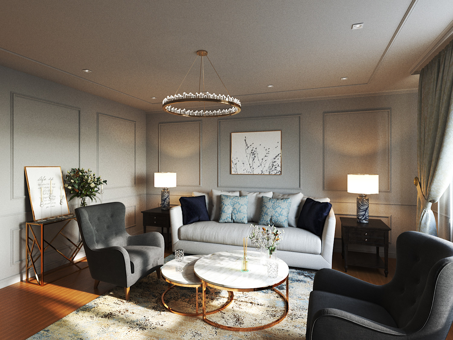 Обложка проекта: Гостиная в загородном доме, Сыктывкар