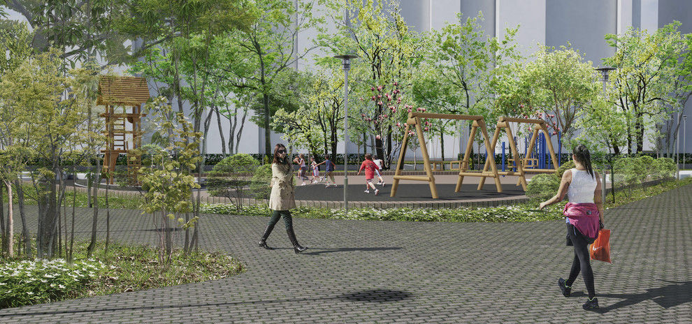 Обложка проекта: Концептуальное предложение благоустройства территории сквера Л.Ровнина