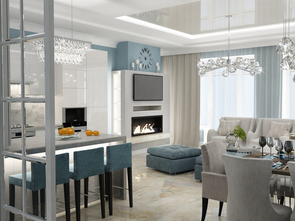 Гостиная-кухня  Современная классика