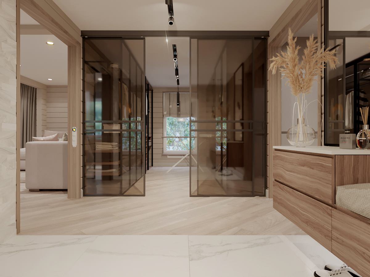 Проект коттеджа  с камином