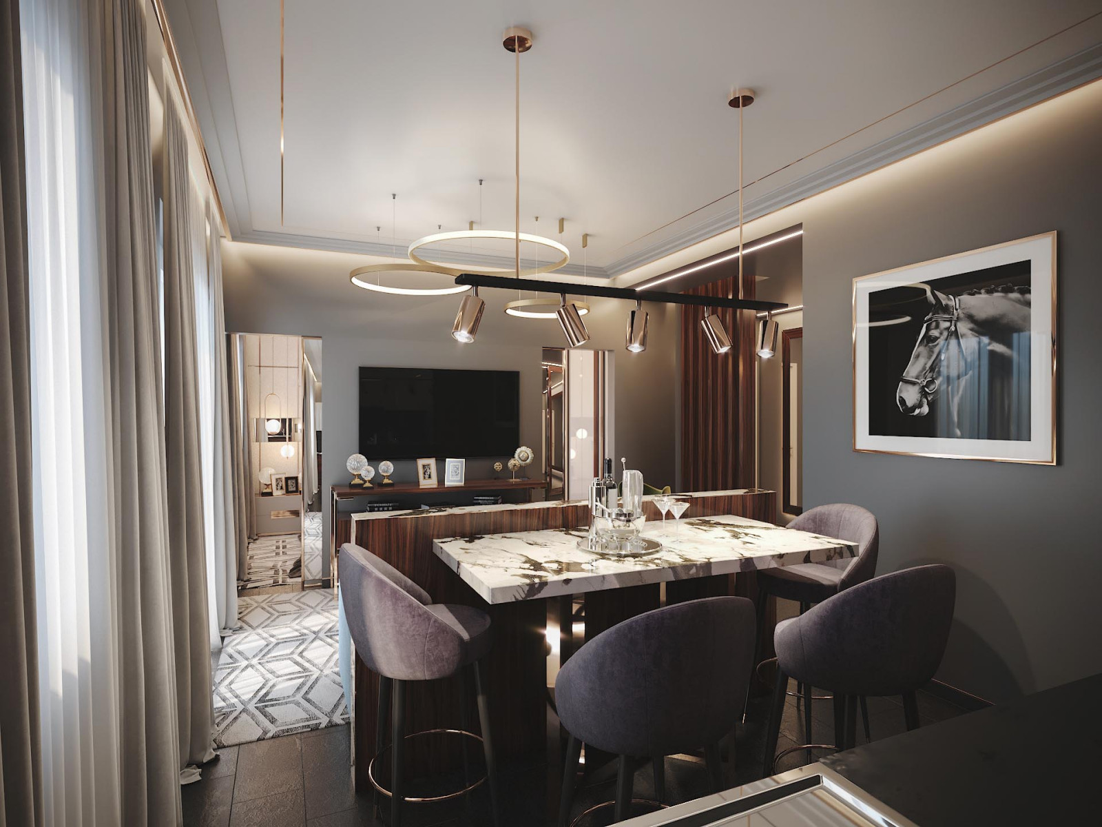 Дизайн интерьера квратиры-студии - Фьюжн | Apartment interior design - Fusion