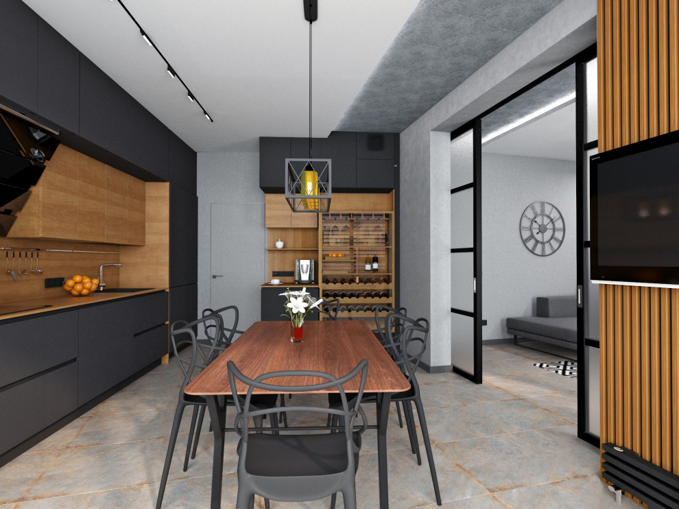 Дизайн-проект гостиной в стиле ЛОФТ