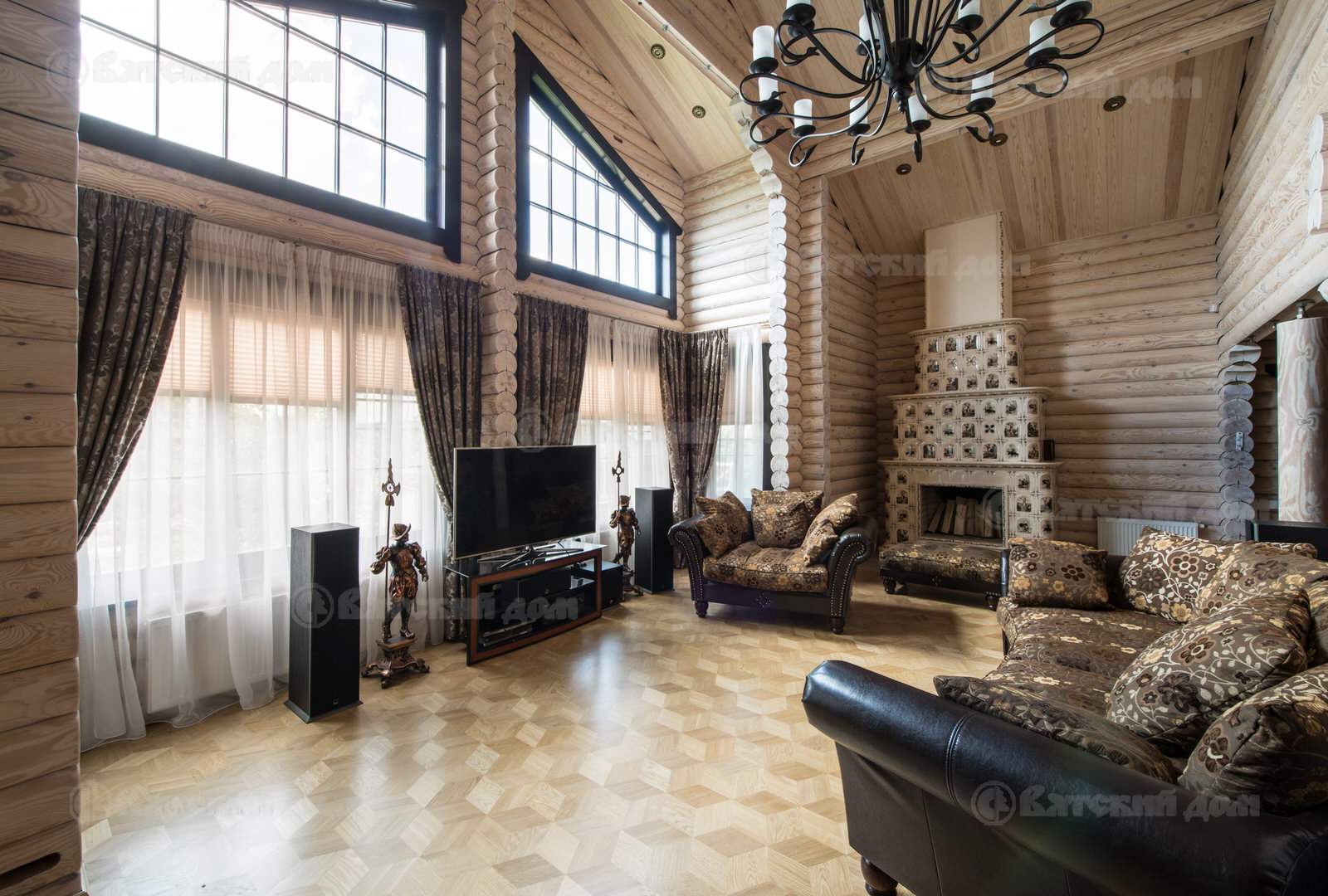 Деревянный дом из оцилиндрованного бревна ОБ-300-31 (Вятский Дом)