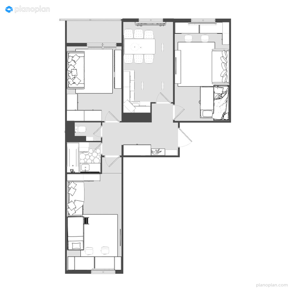 3х-комнатная квартира для семьи с 4мя детьми в скандинавском стиле