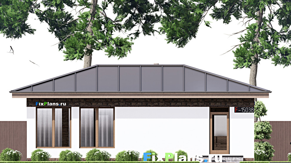 Проект одноэтажного дома 8х12м S62м2 F-15038