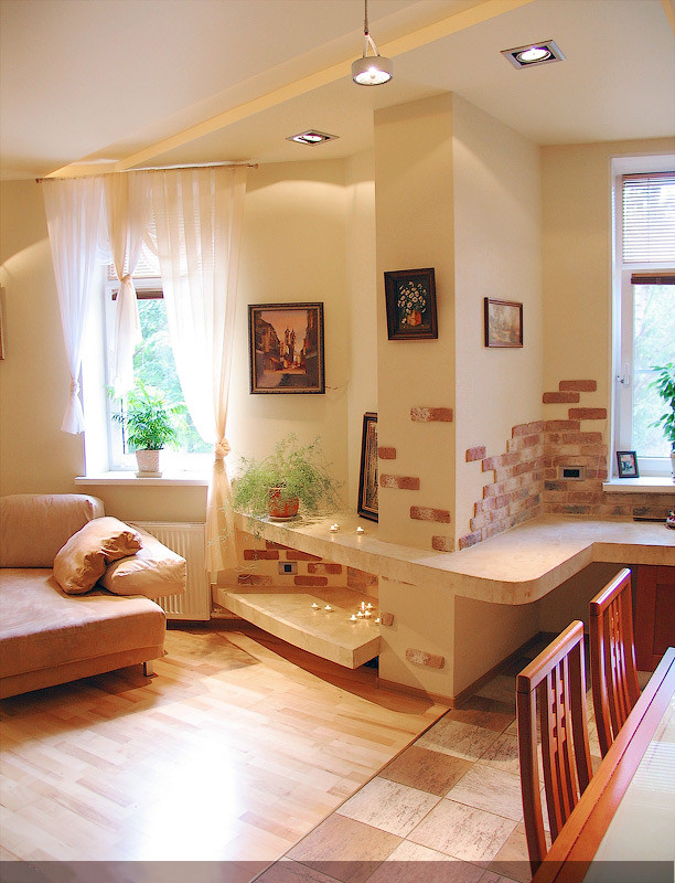 Дизайн интерьера квартиры в овальном доме