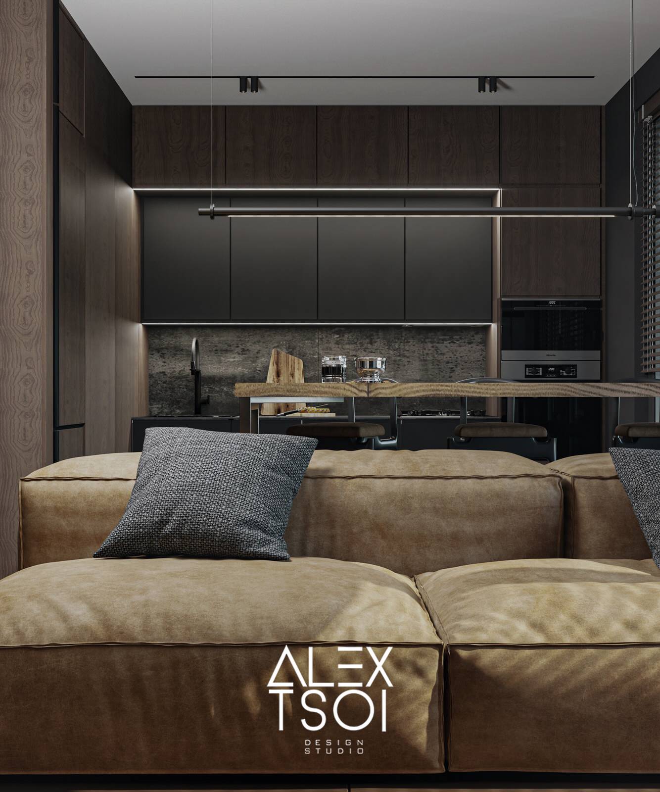 Обложка проекта: Современный дизайн интерьера с каменным шпоном