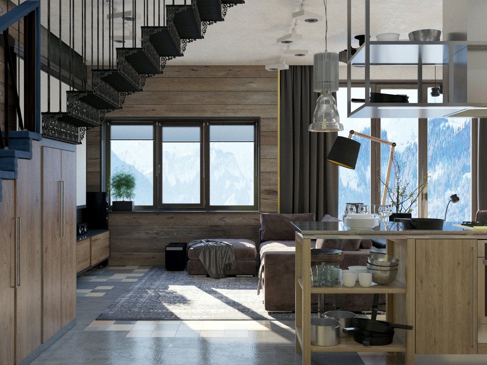 Брутальная двухуровневая квартира в Сочи