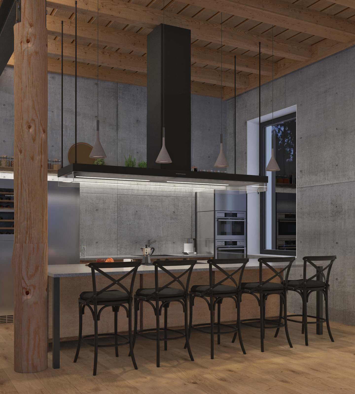 Дизайн-проект интерьера загородного дома (из бруса)