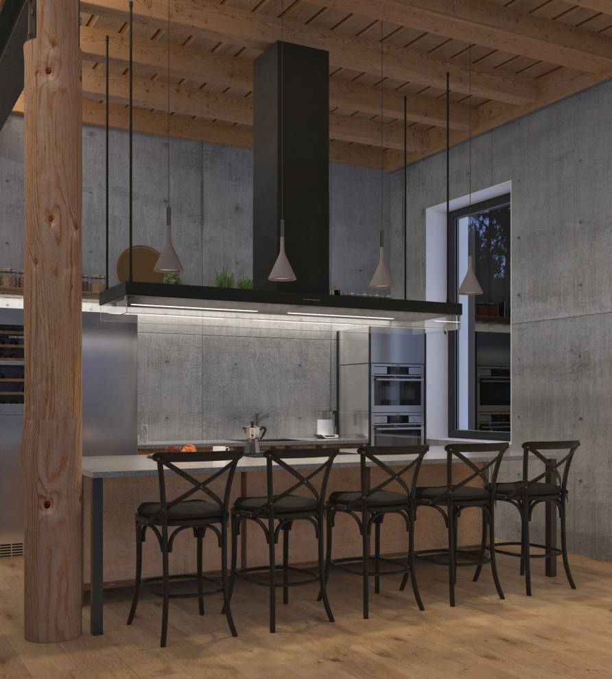 Дизайн-проект интерьера загородного дома (из бруса)