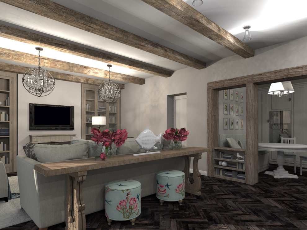 Кухня-гостиная в стиле Кантри