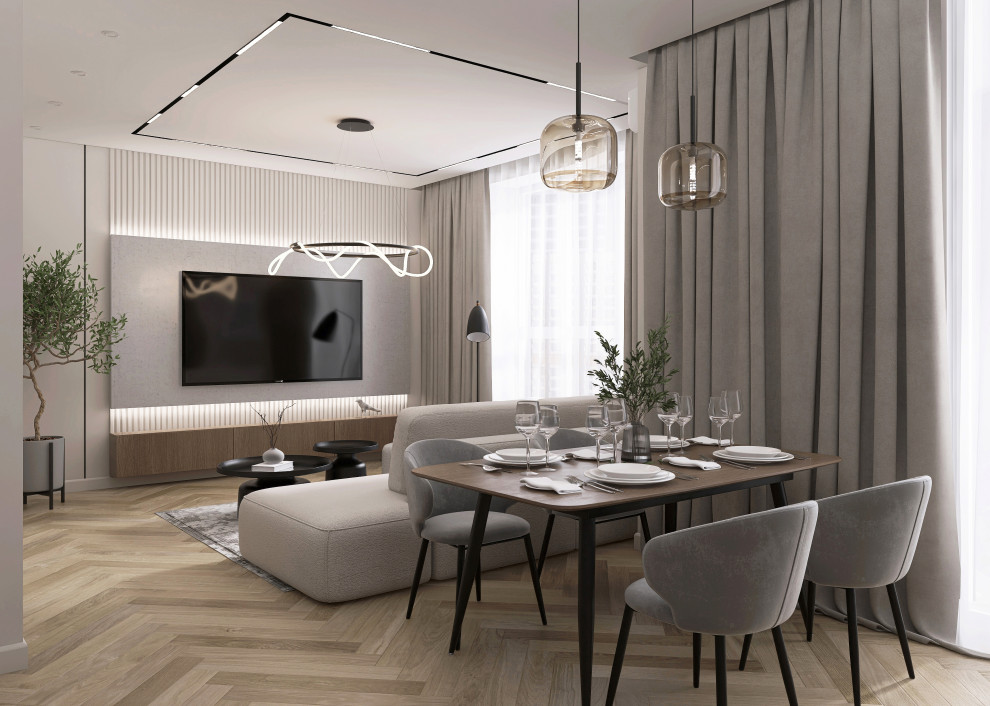 Современная кухня-гостиная (евродвушка)