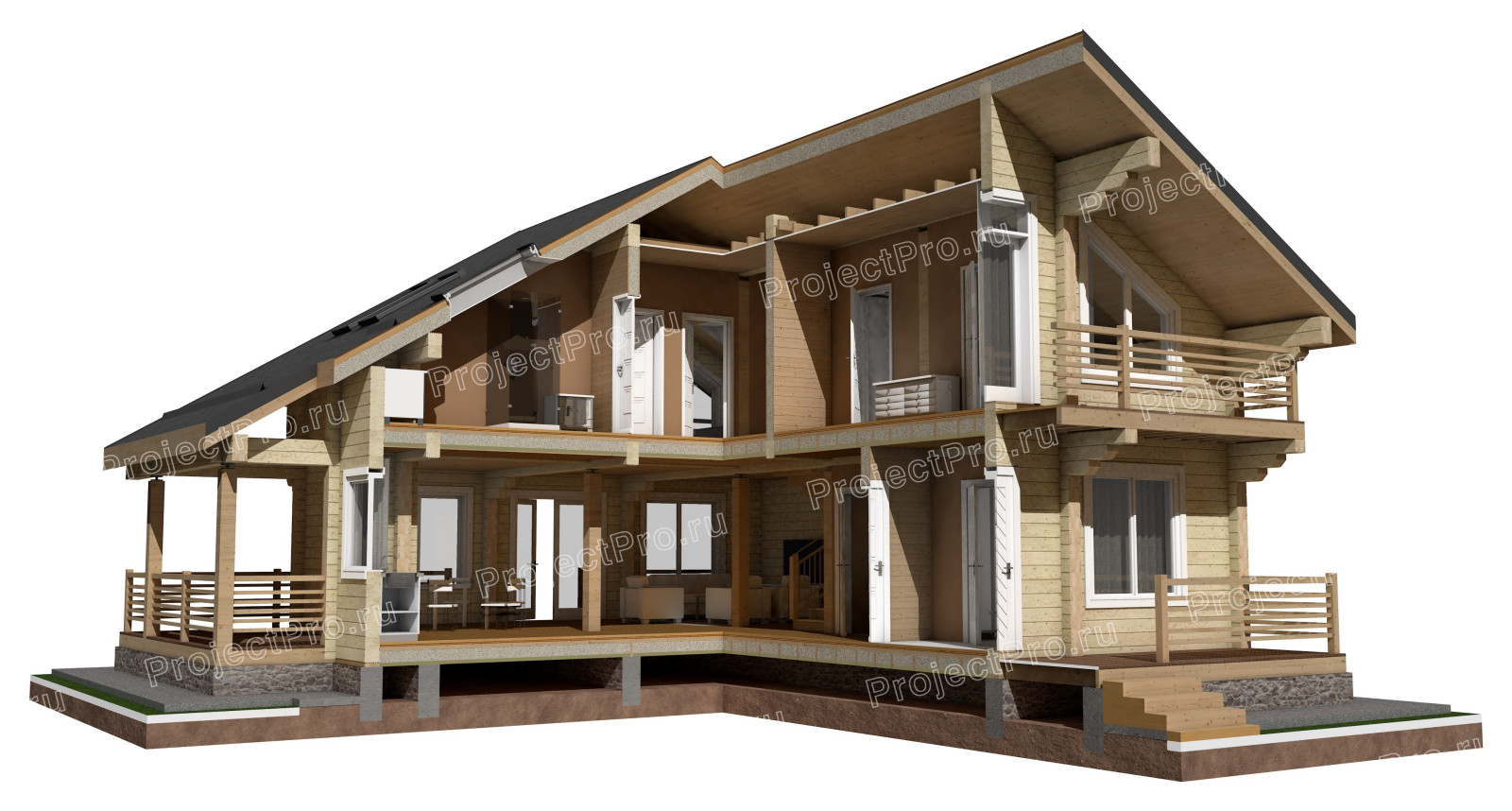 Обложка проекта: A-010. Проект дома из клееного бруса. Серия Smart