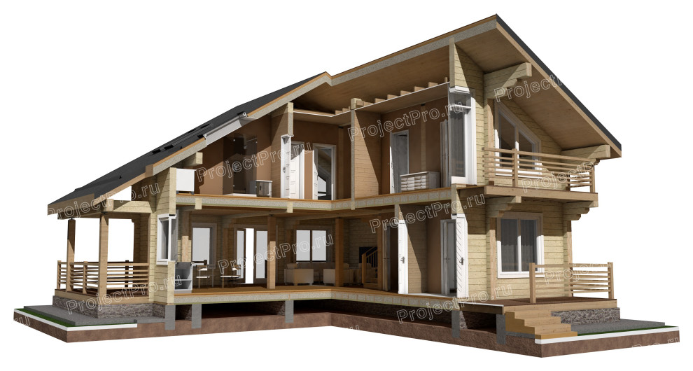 Обложка проекта: A-010. Проект дома из клееного бруса. Серия Smart