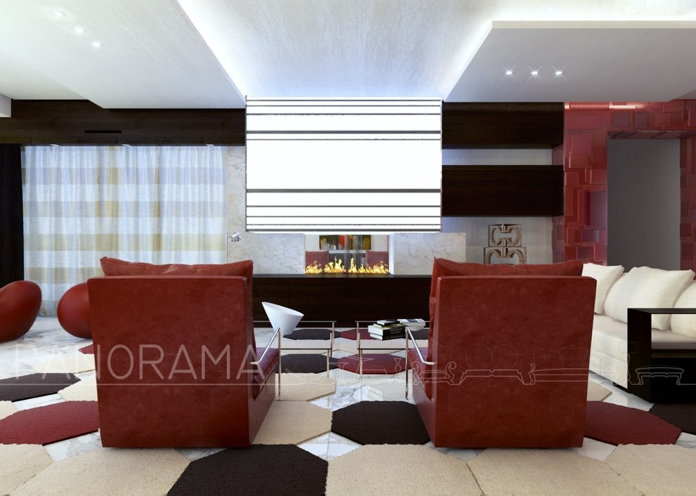 Проект гостиной-столовой, S - 135, 7 кв.м.