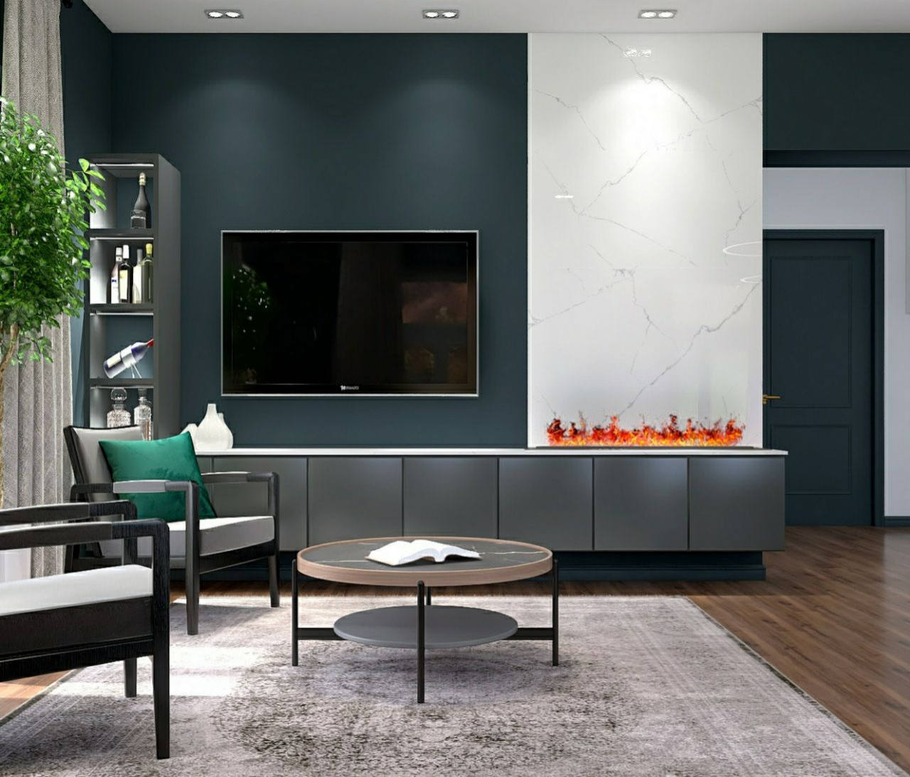 Обложка проекта: КУХНЯ-ГОСТИНАЯ В ЗАГОРОДНОМ ДОМЕ