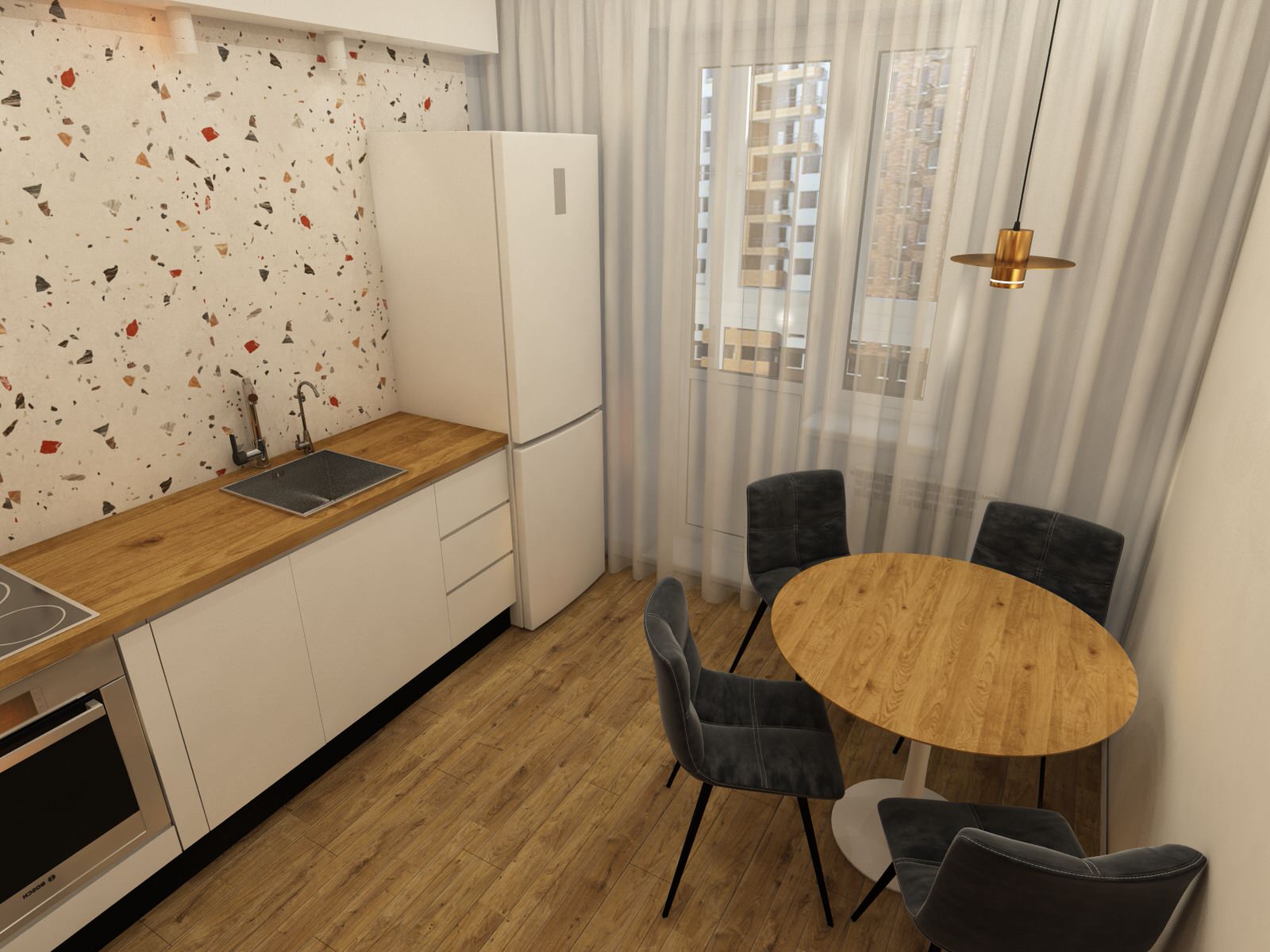 Квартира 60 кв.м. ТЗ от заказчика "Ярко и не ярко))"