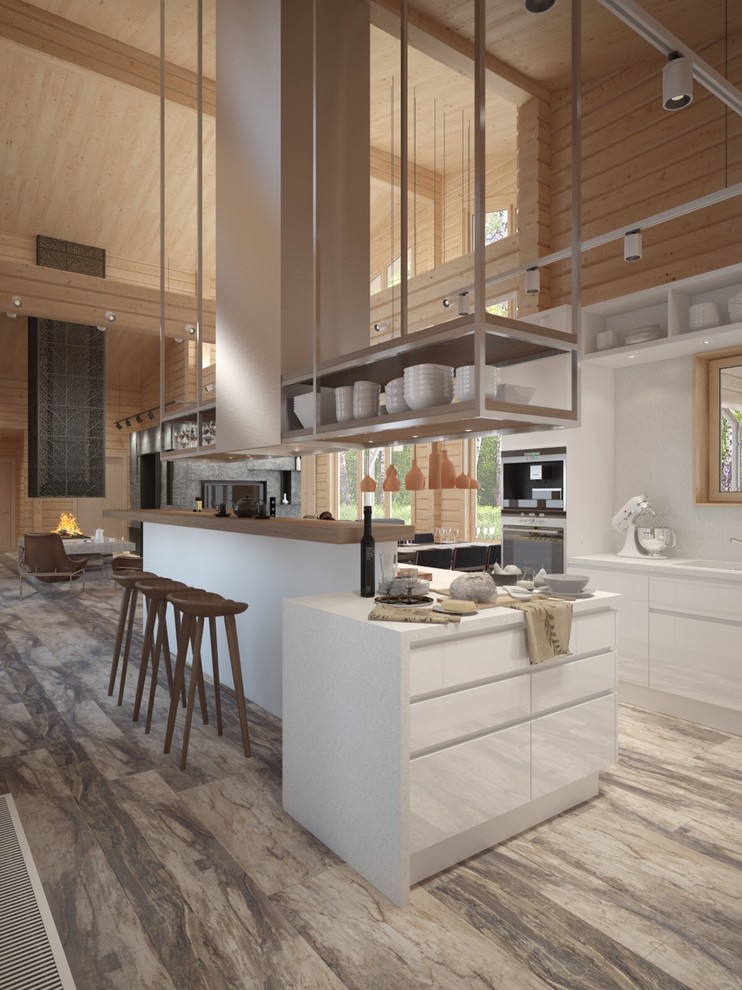 проект интерьеров коттеджа из бруса