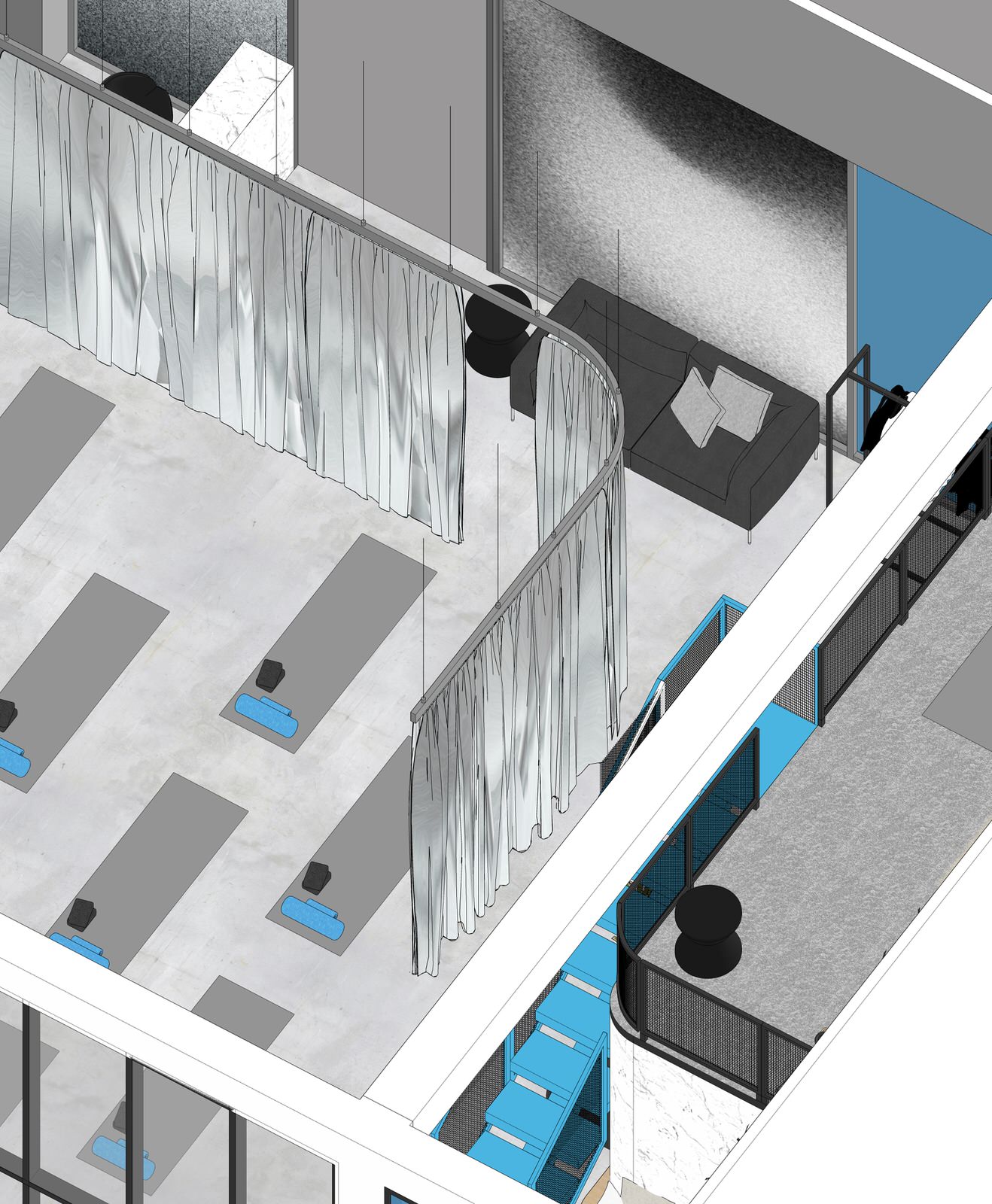 Концепт для студии растяжки Pulse. Омск. 2023