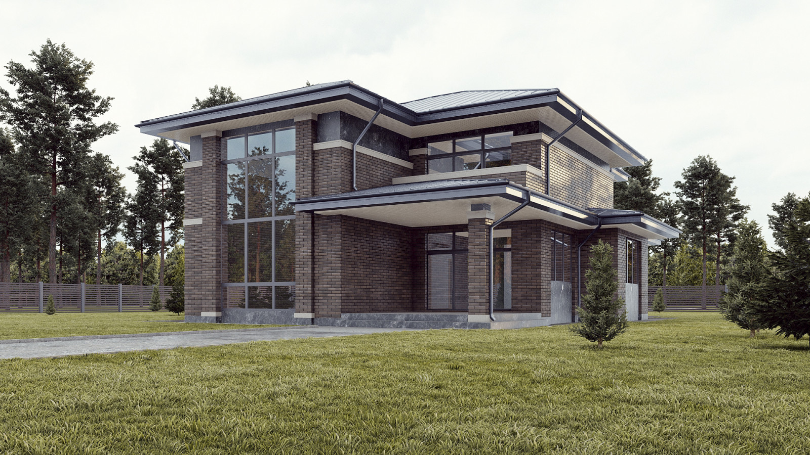 Современный дом в стиле Райта