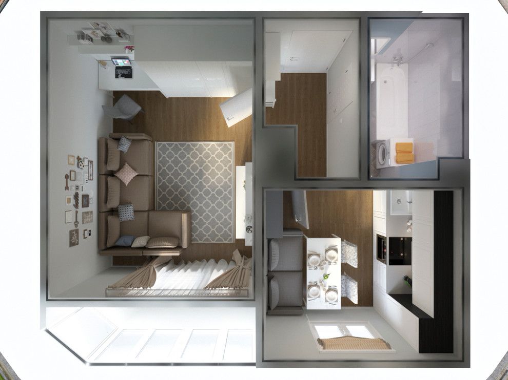 Обложка проекта: Однокомнатная квартира вариант № 2