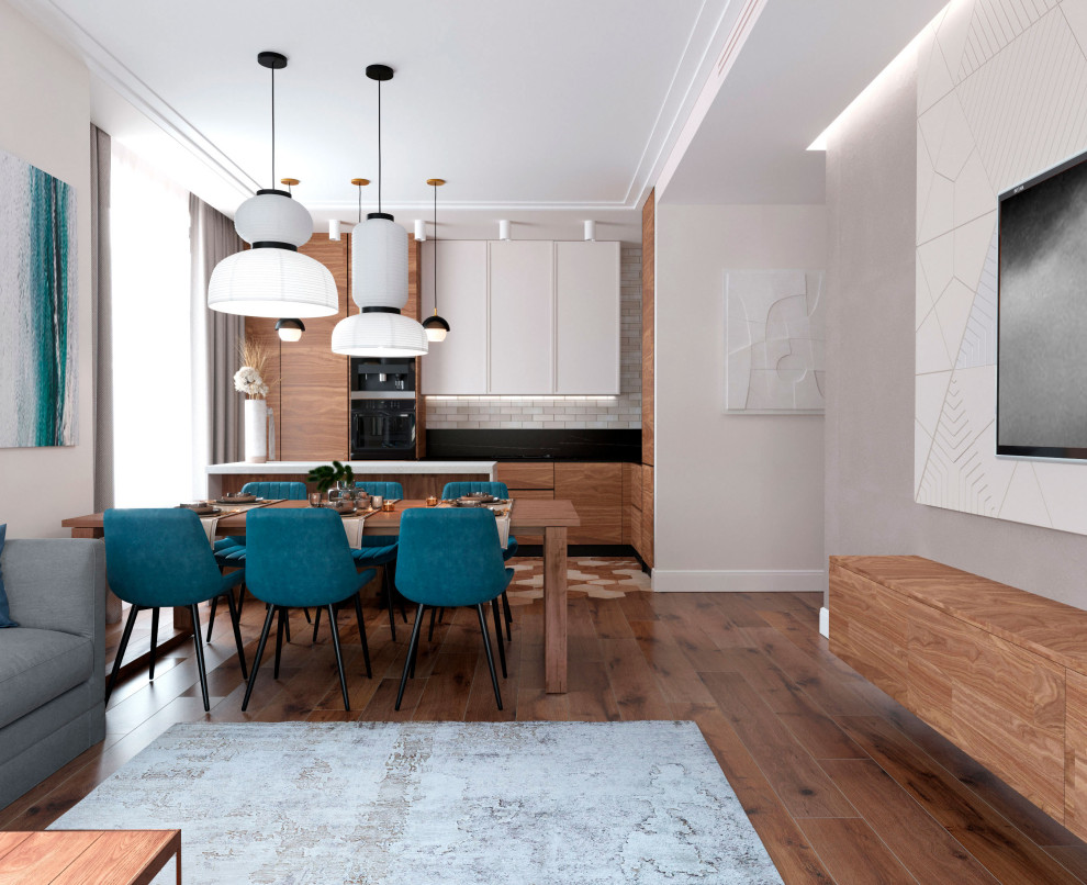 Гостиная-кухня в ЖК "Небо"