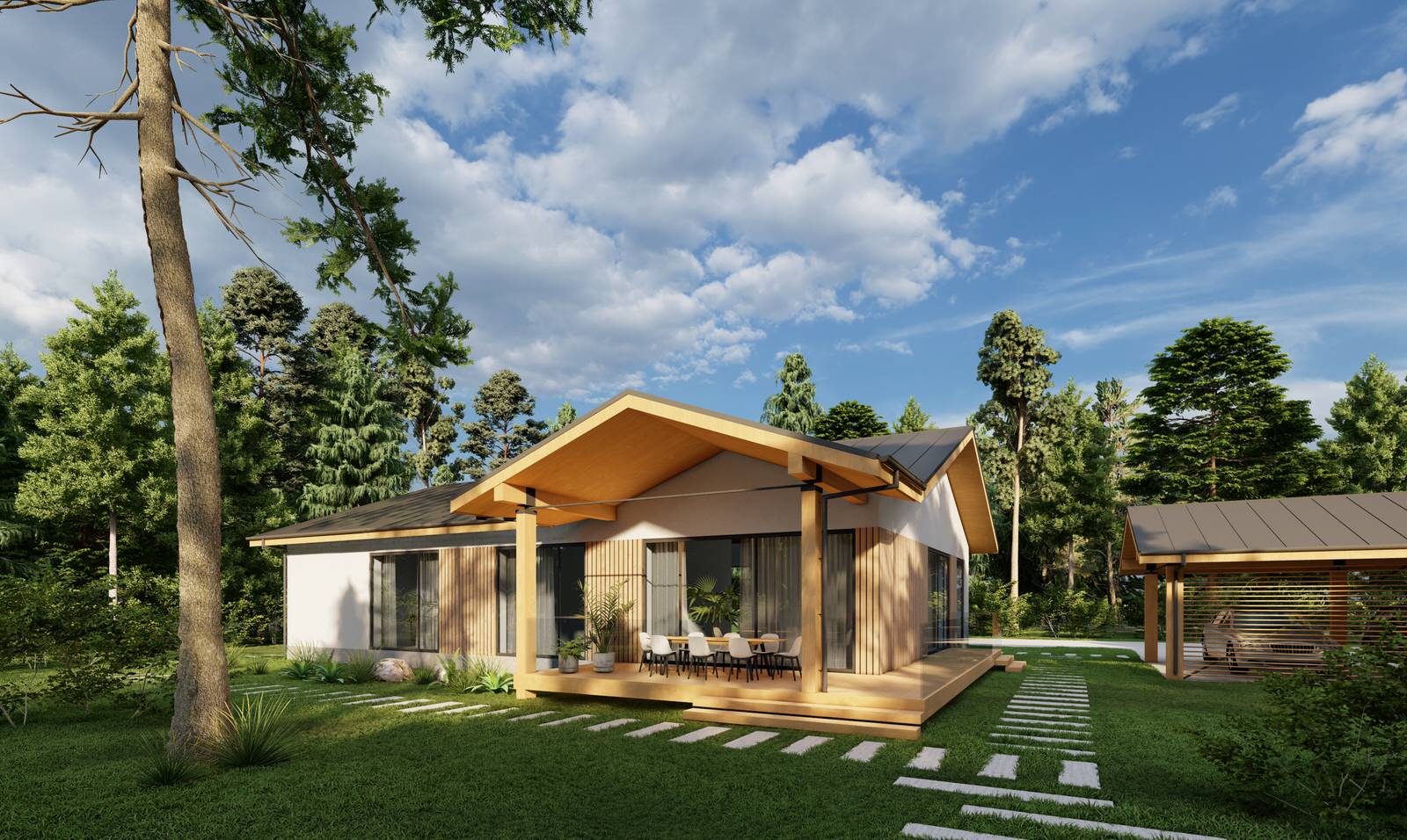 Обложка проекта: Дом в скандинавском стиле 120 м.кв.