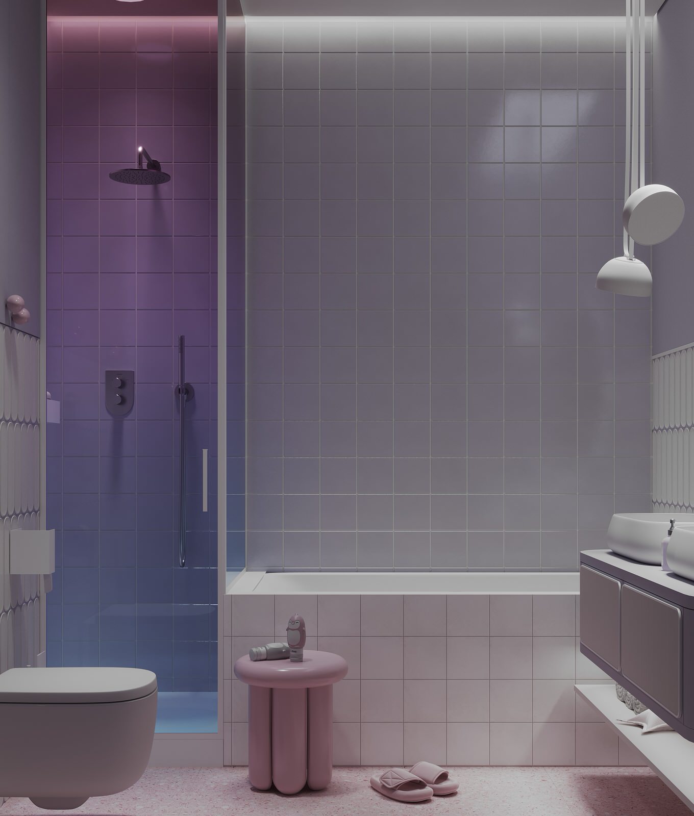 Обложка проекта: Стильный и атмосферный детский санузел