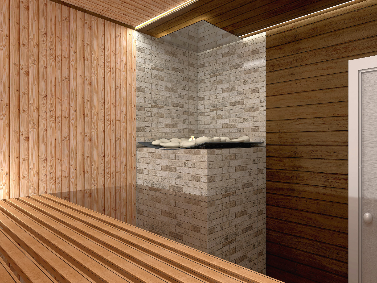 Дизайн проект коммерческого помещения с авторским надзором Сауна "Fun"