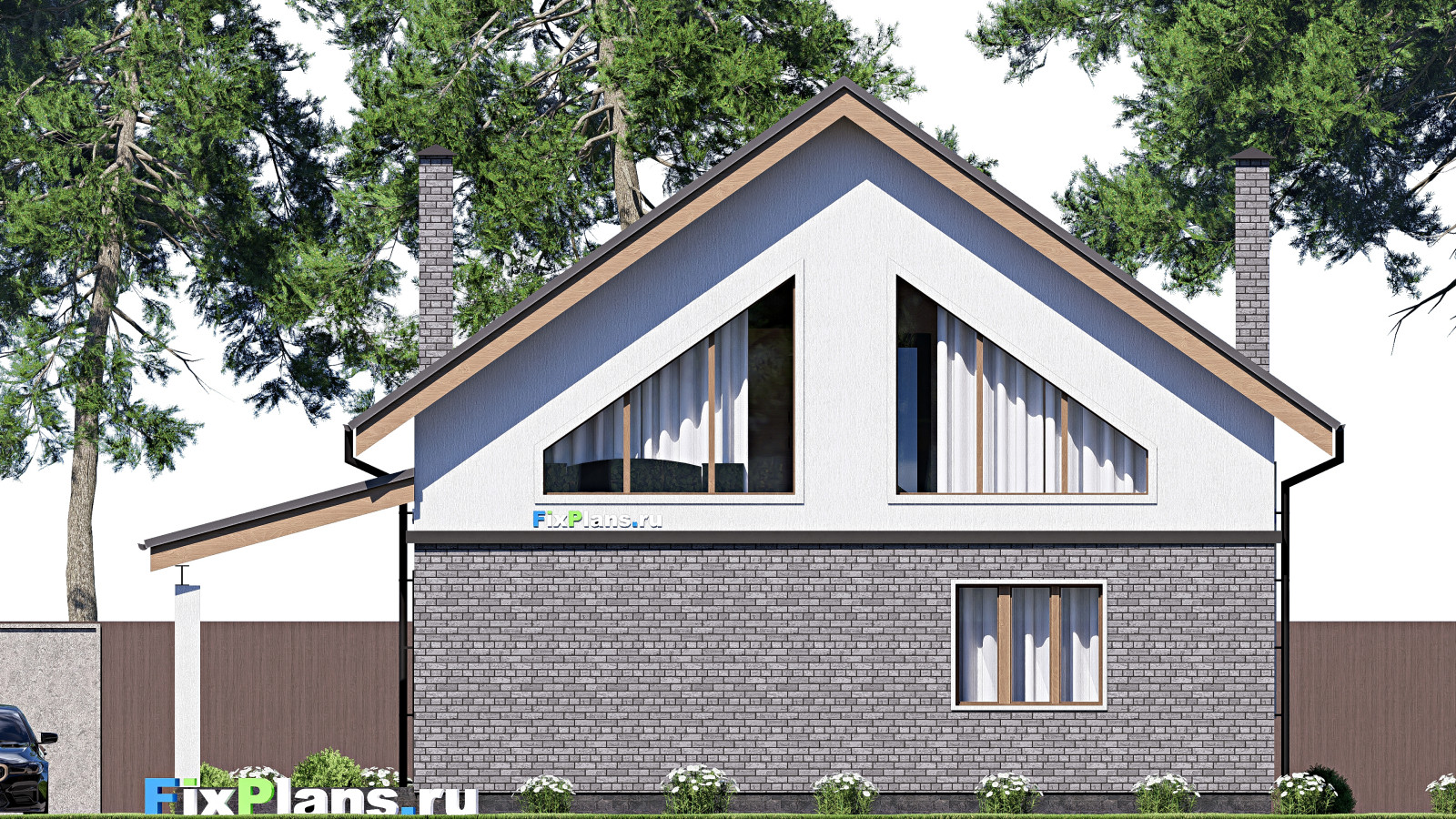 Проект дома с мансардой 12х13 м S176м2 F-17729