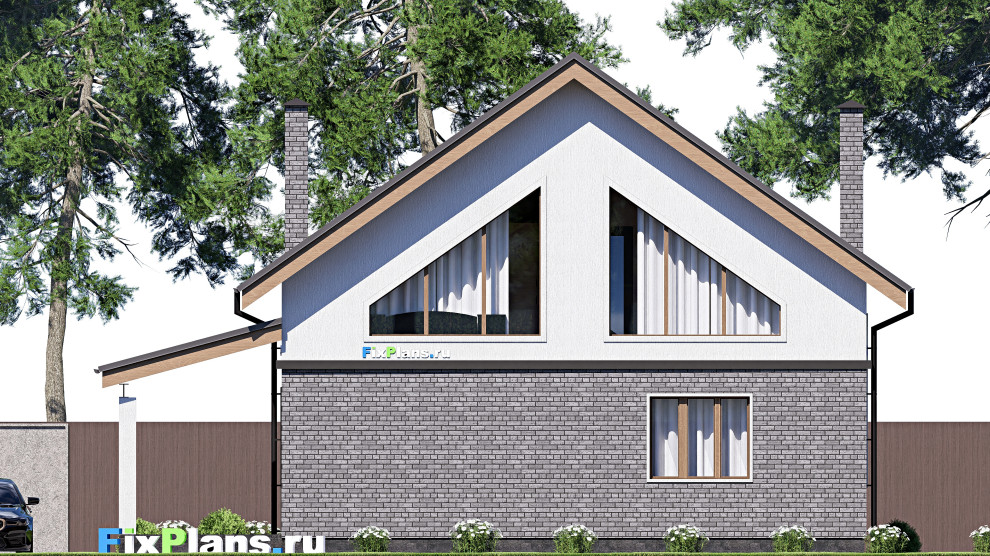 Проект дома с мансардой 12х13 м S176м2 F-17729