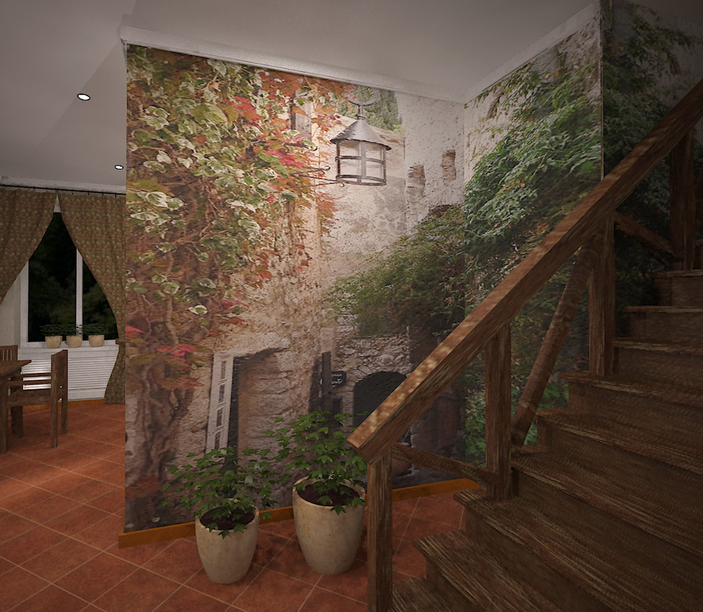 кухня-гостиная в стиле кантри