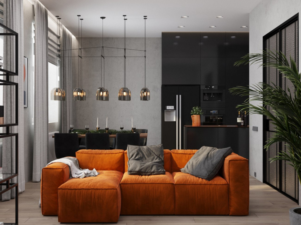 Обложка проекта: Современный лофт с нотками терракота