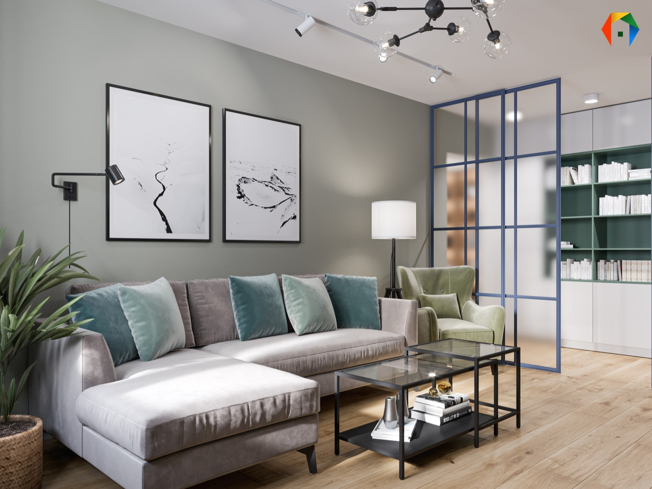 Золотой треугольник. Дизайн проект с преобладающим скандинавским стилем