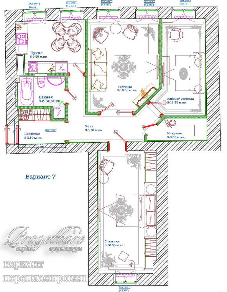 Обложка проекта: Дизайн квартиры 75 м.кв. в старом фонде Санкт-Петербурга