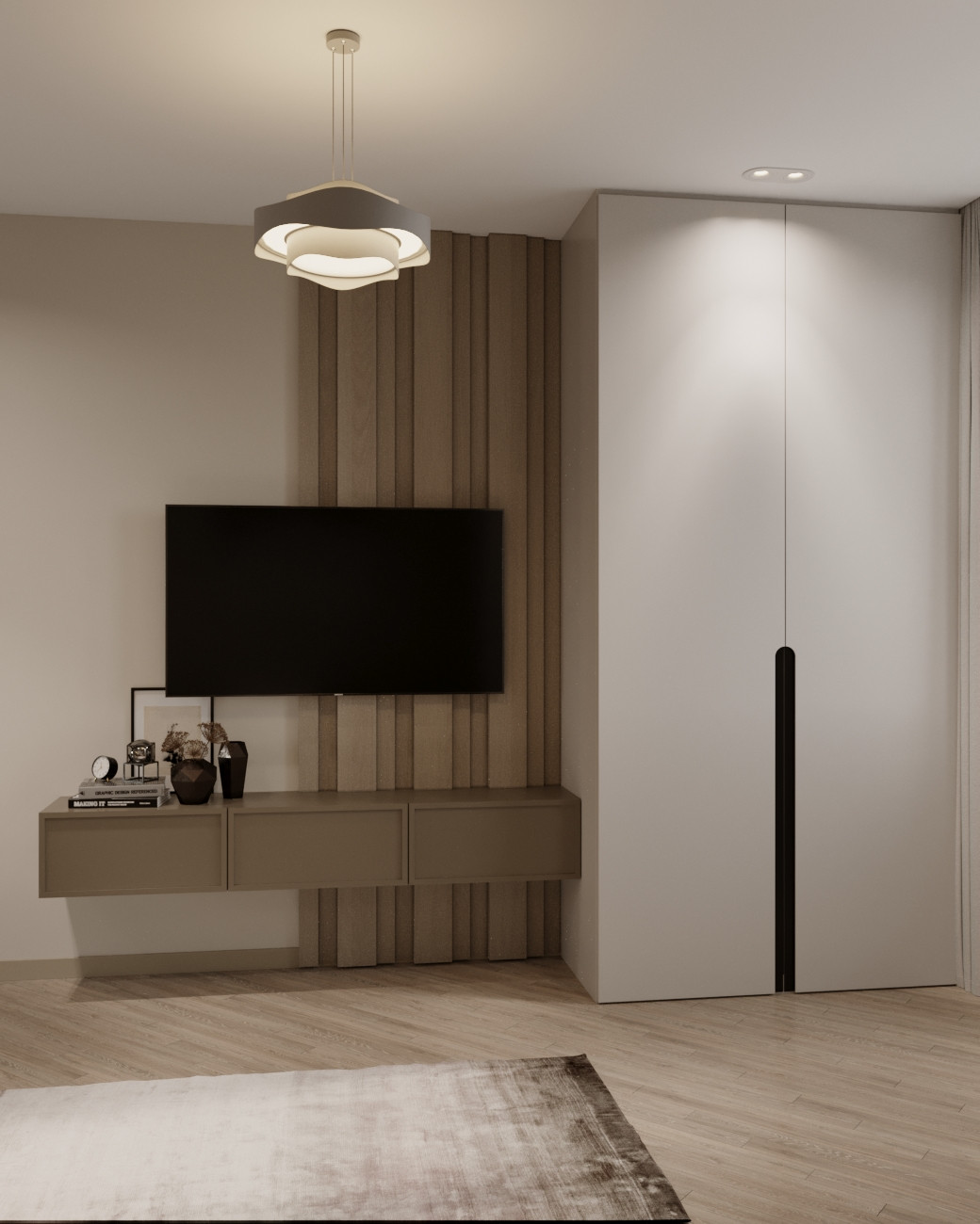 Современный дизайн интерьера в мягких, природных тонах