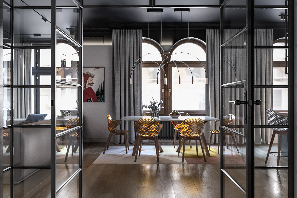 Частная квартира в стиле лофт для творческой пары