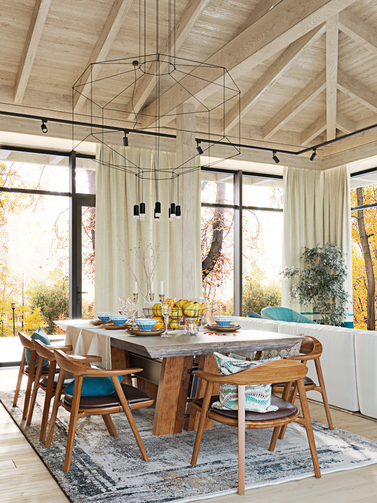 Яркий интерьер дачи на Дубровке