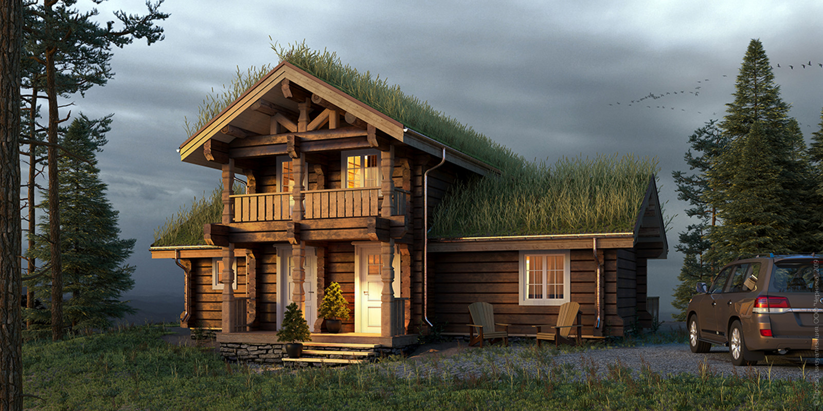 Рубленные деревянные дома (норвежский лафет)