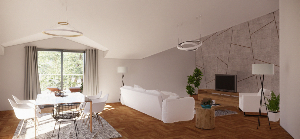 Обложка проекта: Space design with sloped roof