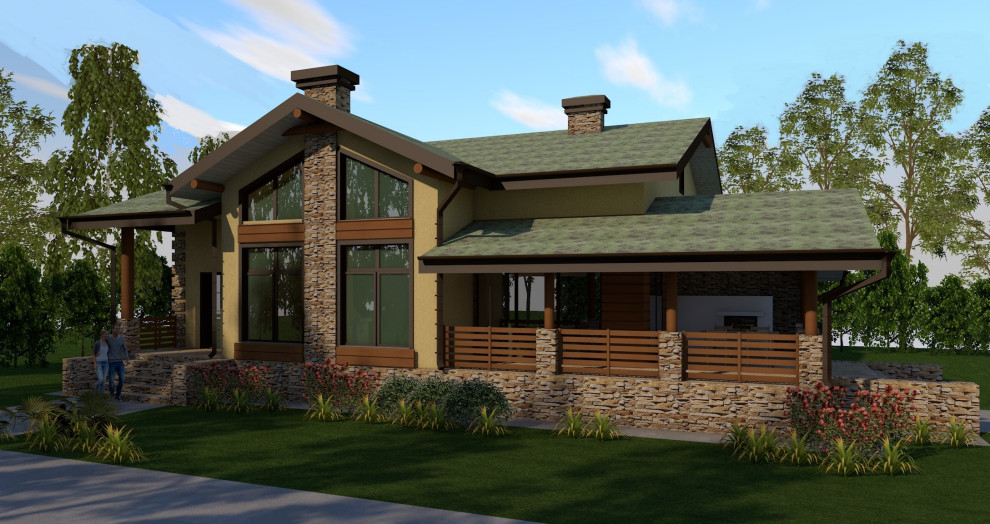 Проект дома с стиле современного Шале