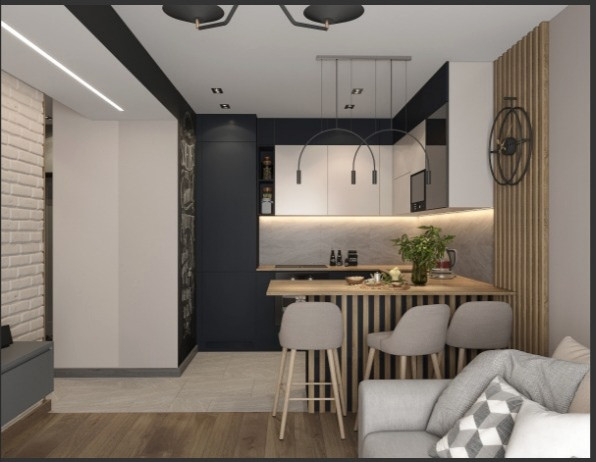 Обложка проекта: Двухкомнатная квартира 67 кв.м. современный стиль, минимализм