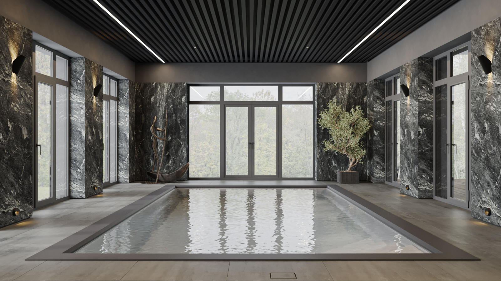 Интерьер частного бассейна