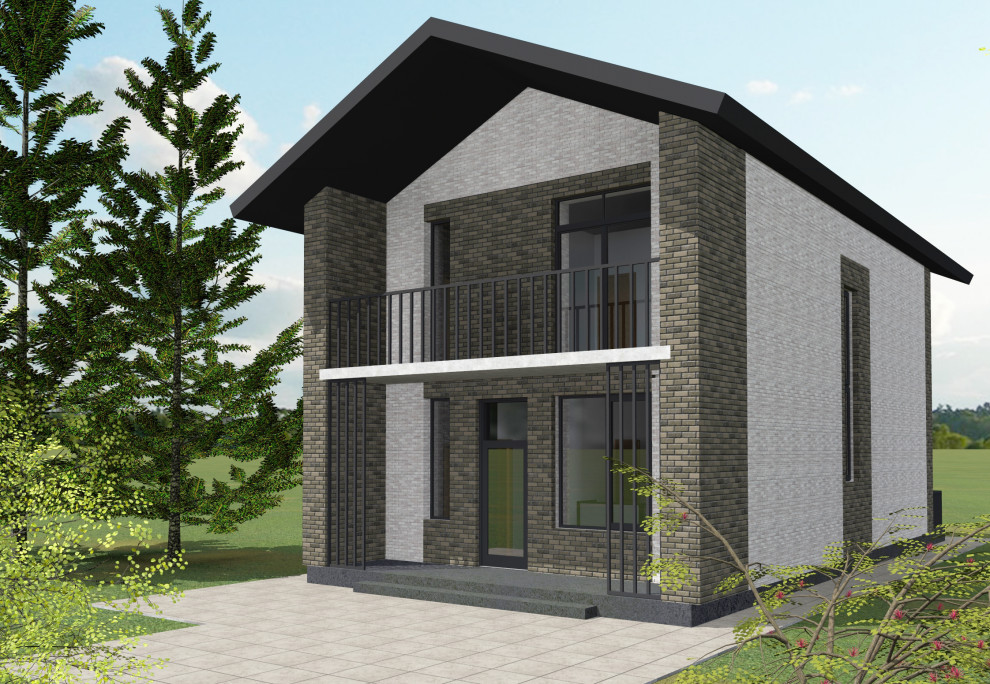 Обложка проекта: Проект дома с фасадом из кирпича