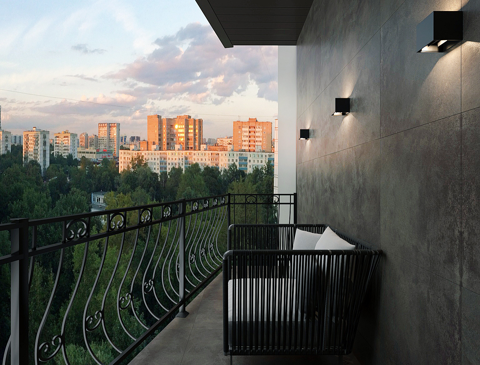 квартира в темных тонах